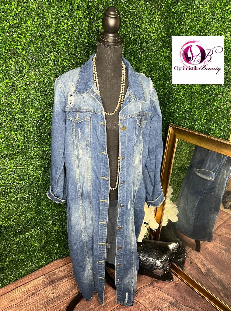 Long Denim FAB Maxi Jacket (Medium)