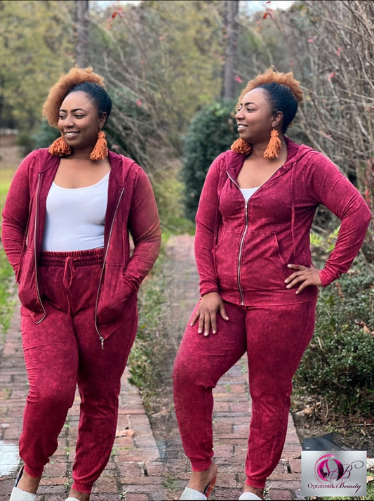 CaBernet Mineral Wash Jogger Set