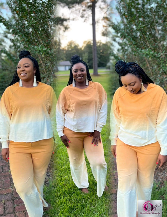 Golden Mustard Ombré Long Sleeve Set